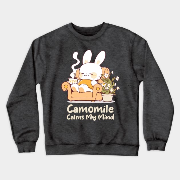 Cute Bunny Enjoying Chamomile Tea Cup. Camomile Tea Lover. UK Spelling. Crewneck Sweatshirt by Lunatic Bear